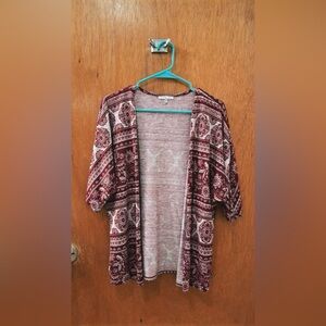 Charlotte Russe Burgundy and Cream Cardigan